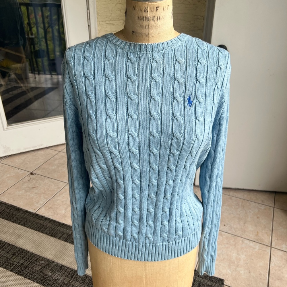 Polo sweater in light blue